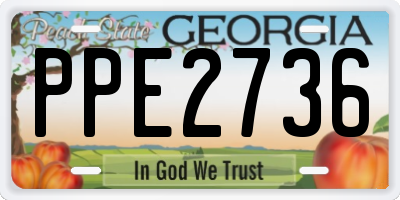 GA license plate PPE2736