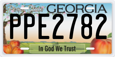 GA license plate PPE2782