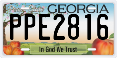 GA license plate PPE2816
