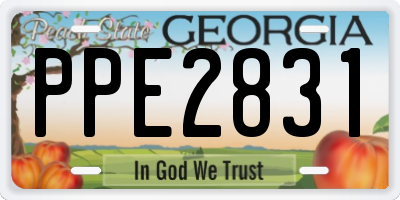 GA license plate PPE2831