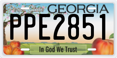 GA license plate PPE2851