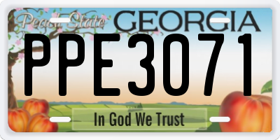 GA license plate PPE3071