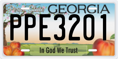 GA license plate PPE3201