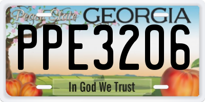 GA license plate PPE3206