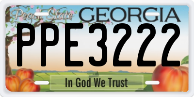GA license plate PPE3222