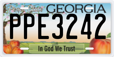 GA license plate PPE3242