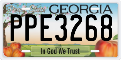 GA license plate PPE3268