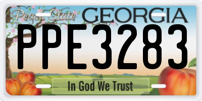 GA license plate PPE3283