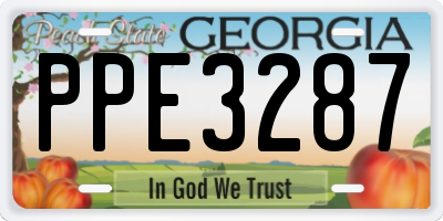 GA license plate PPE3287