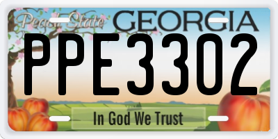 GA license plate PPE3302