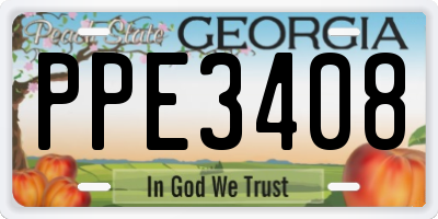 GA license plate PPE3408