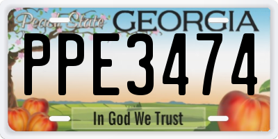 GA license plate PPE3474