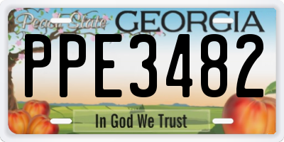 GA license plate PPE3482