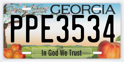 GA license plate PPE3534