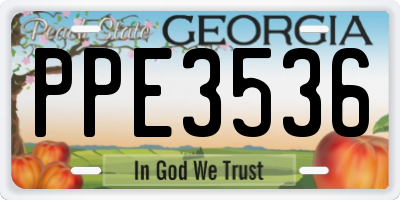 GA license plate PPE3536