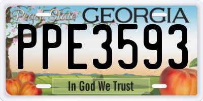 GA license plate PPE3593