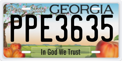 GA license plate PPE3635