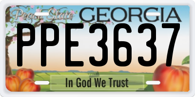 GA license plate PPE3637