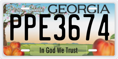 GA license plate PPE3674