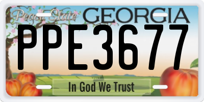GA license plate PPE3677