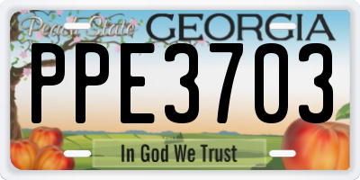GA license plate PPE3703