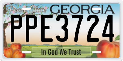 GA license plate PPE3724