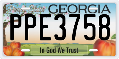 GA license plate PPE3758