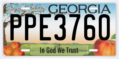 GA license plate PPE3760