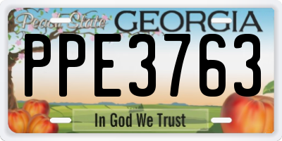 GA license plate PPE3763