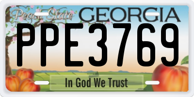 GA license plate PPE3769