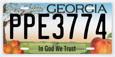 GA license plate PPE3774