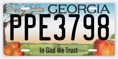 GA license plate PPE3798