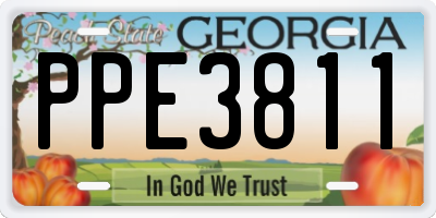 GA license plate PPE3811
