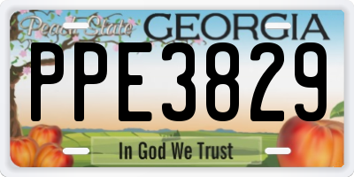 GA license plate PPE3829