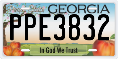 GA license plate PPE3832