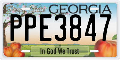 GA license plate PPE3847