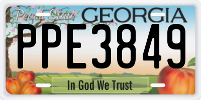 GA license plate PPE3849