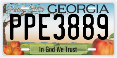 GA license plate PPE3889