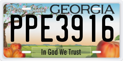 GA license plate PPE3916