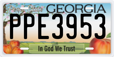 GA license plate PPE3953