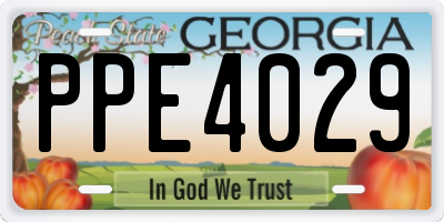 GA license plate PPE4029