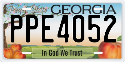 GA license plate PPE4052