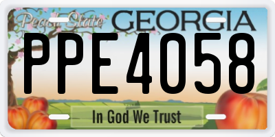 GA license plate PPE4058