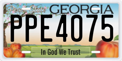 GA license plate PPE4075