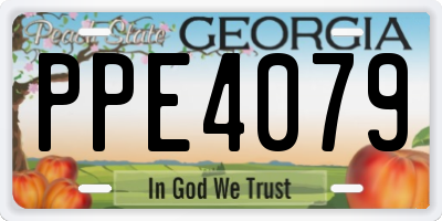 GA license plate PPE4079