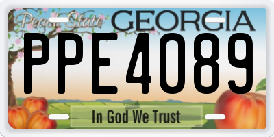 GA license plate PPE4089