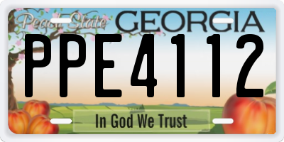 GA license plate PPE4112
