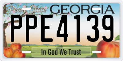 GA license plate PPE4139