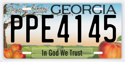 GA license plate PPE4145