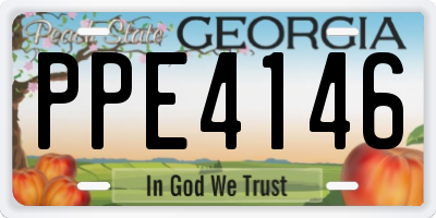 GA license plate PPE4146